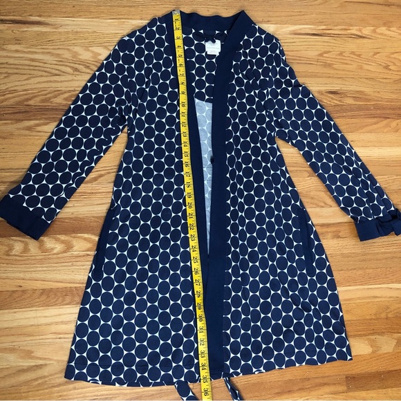 Kate Spade Blue Polka Dot Cotton Tie Front Robe size S - Picture 13 of 15